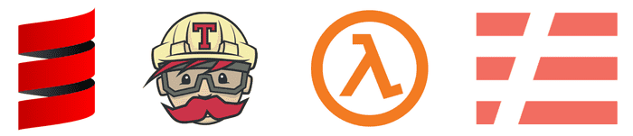 Left to right: Scala, Travis CI, AWS Lambda, Serverless Framework
