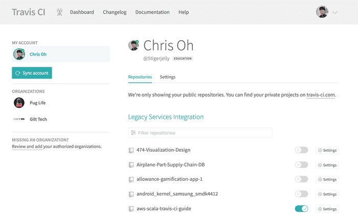 Toggle the repo we created